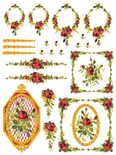 Load image into Gallery viewer, Petite Fleur RED - IOD Paint Inlay