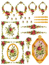 Load image into Gallery viewer, Petite Fleur RED - IOD Paint Inlay
