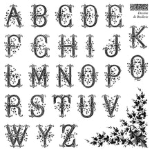 Load image into Gallery viewer, DESSINS DE BRODERIE LABELS Mini Stamp Box Set - IOD Stamp 4 Sheets, 6”x6”
