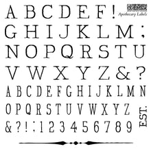 Load image into Gallery viewer, Apothecary Labels Mini Stamp Set - IOD Stamp 4 Sheets, 6”x6”

