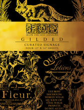 Load image into Gallery viewer, Curated Signage (4 gold foil pages 12&quot;x 16&quot;) - IOD Transfer Pad
