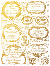 Load image into Gallery viewer, Etiquettes (4 gold foil pages 12&quot;x 16&quot;) - IOD Transfer Pad
