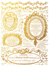 Load image into Gallery viewer, Etiquettes (4 gold foil pages 12&quot;x 16&quot;) - IOD Transfer Pad

