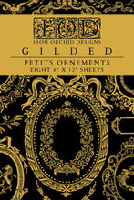 Load image into Gallery viewer, Petits Ornements (8 gold foil pages 8&quot;x 12&quot;) - IOD Transfer Pad
