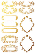 Load image into Gallery viewer, Petits Ornements (8 gold foil pages 8&quot;x 12&quot;) - IOD Transfer Pad
