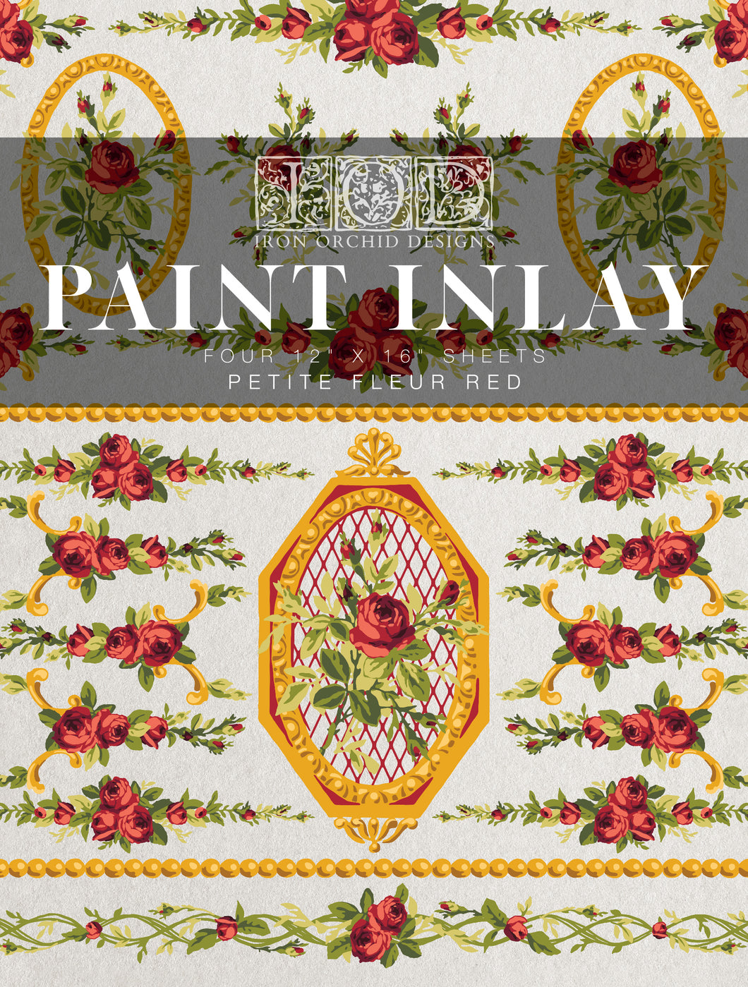 Petite Fleur RED - IOD Paint Inlay