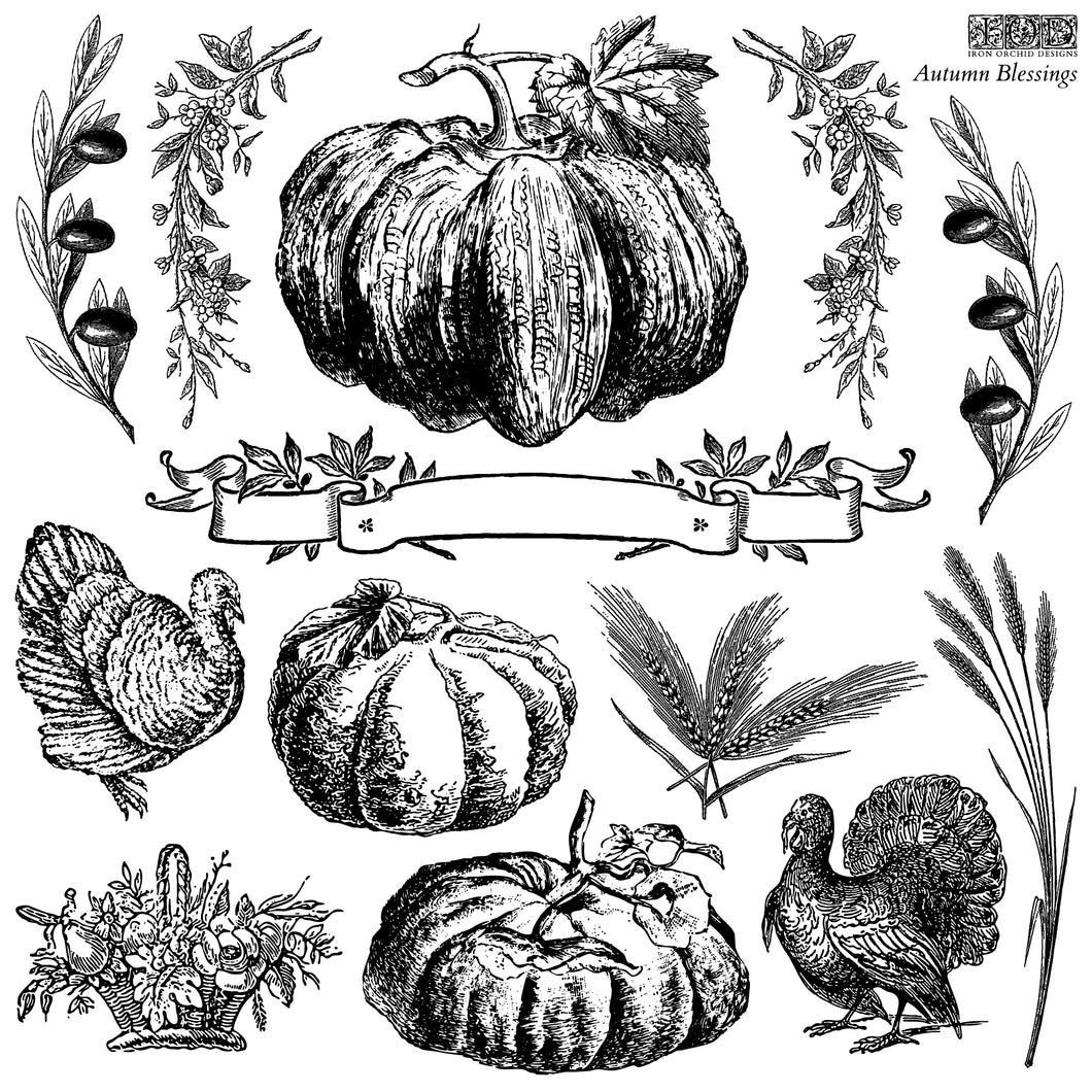 Autumn Blessings - IOD Stamp