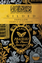 Load image into Gallery viewer, PAPILLON - (8 gold &amp; silver foil pages, 8"x12")  - IOD Transfer Pad
