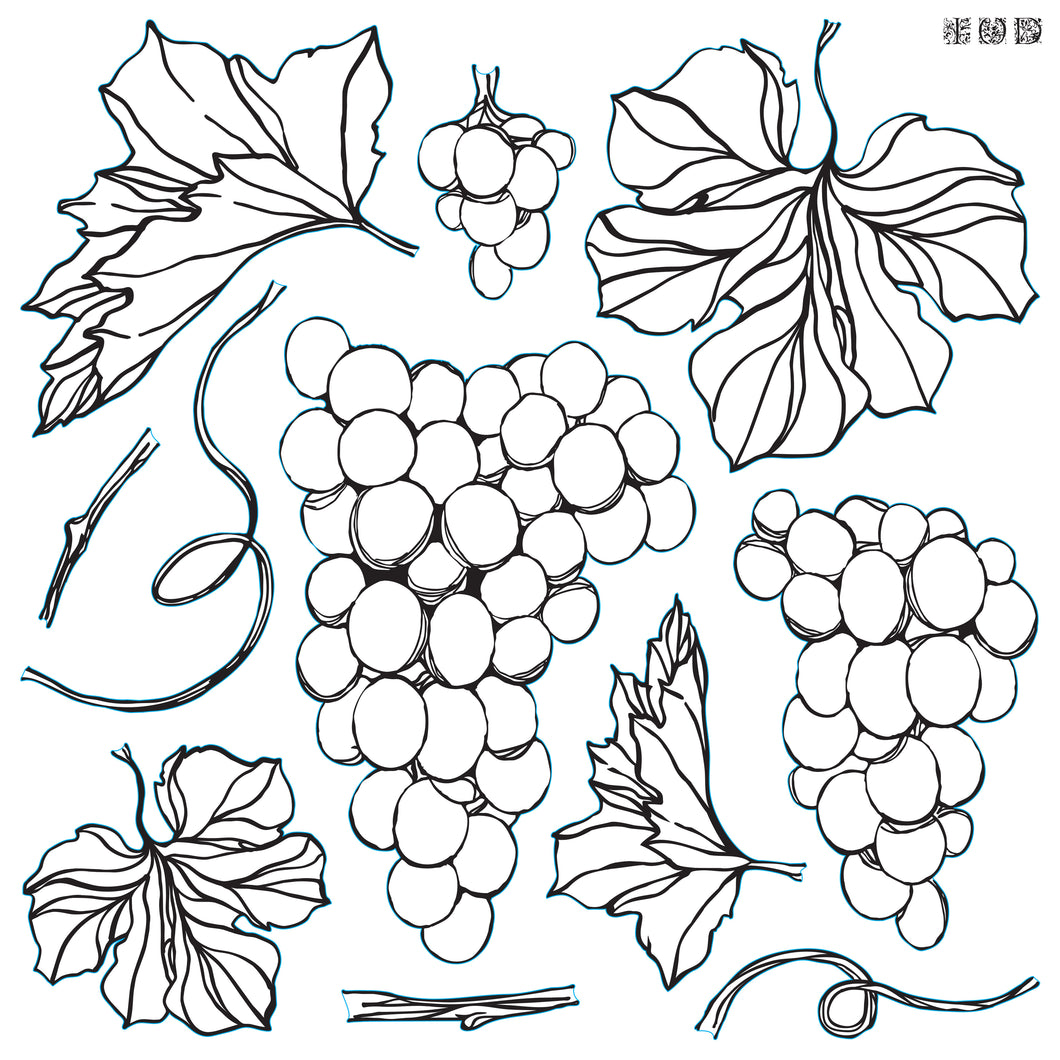 Grapes - IOD Stamp
